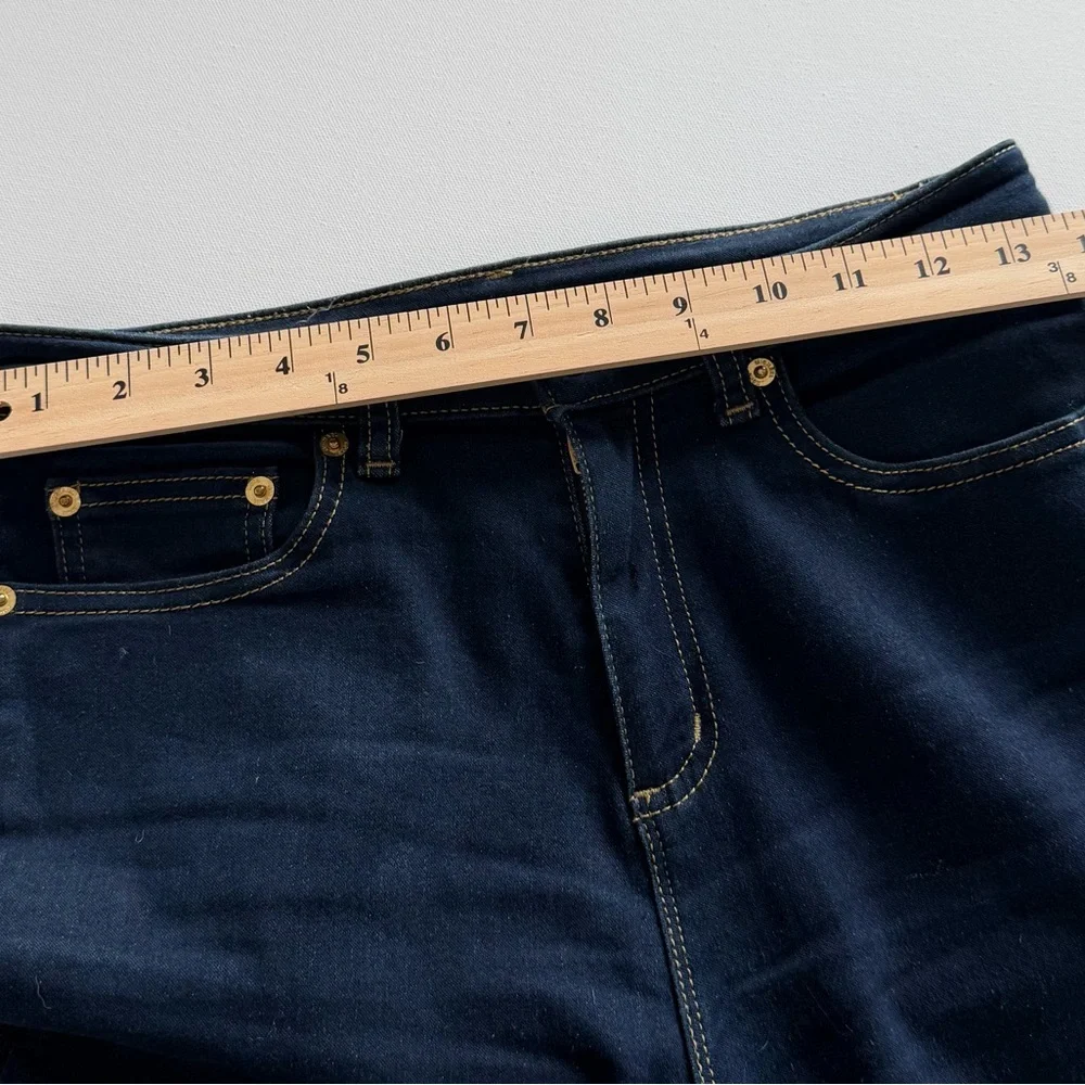 Michael Kors Dark Wash Straight Leg Jeans Mid Rise Stretch Denim size 4